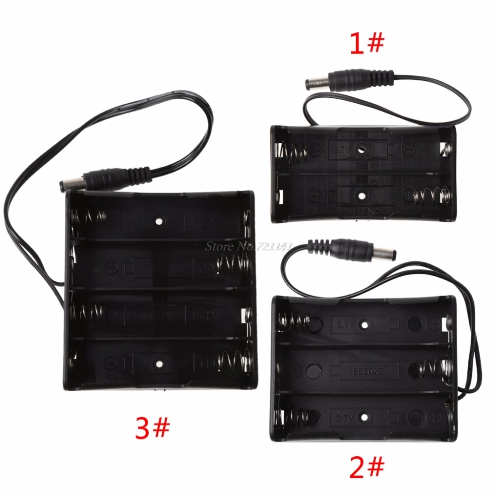 Gör-det-själv 2x 3x 4x 18650 batterihållare förvaringsbox med  dc 5.5 x 2.1mm strömkontakt elektronik lager