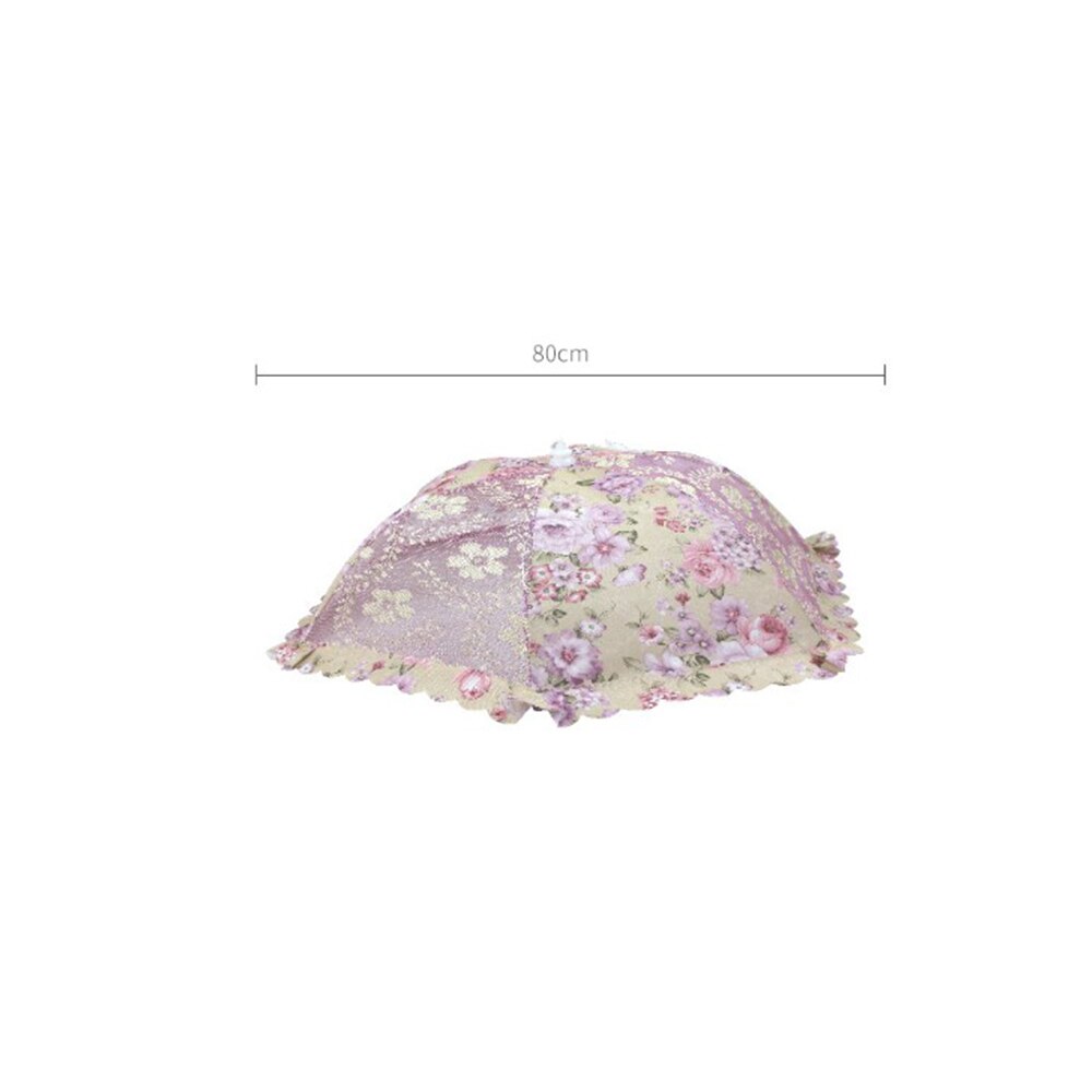 Køkken 70cm diameter blomsterprint insektsikkert fluesikkert sammenklappeligt fadbetræk sammenfoldeligt måltidsnetbetræk