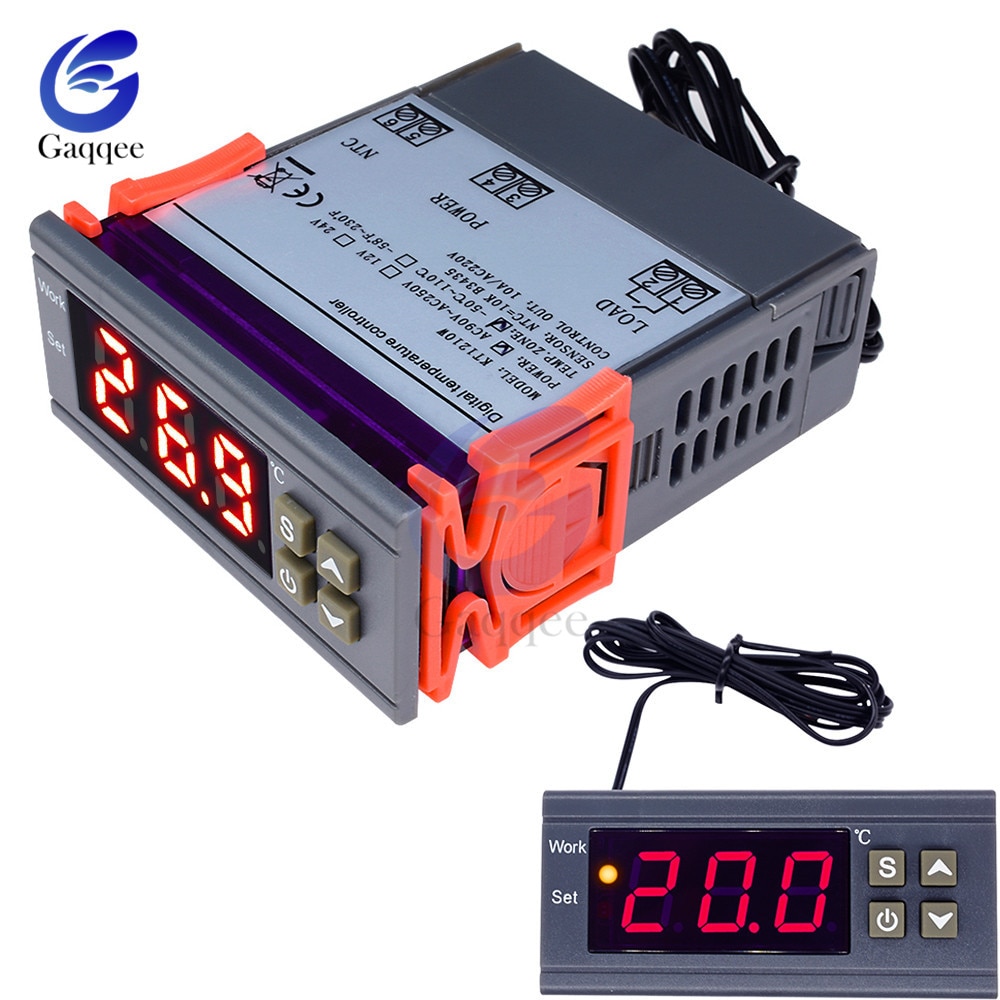 MH1210W 90-250V 10A 110V 220V Digital Temperature Thermostat Regulator Controller -50~110 Celsius Heat Cool Control NTC Sensor