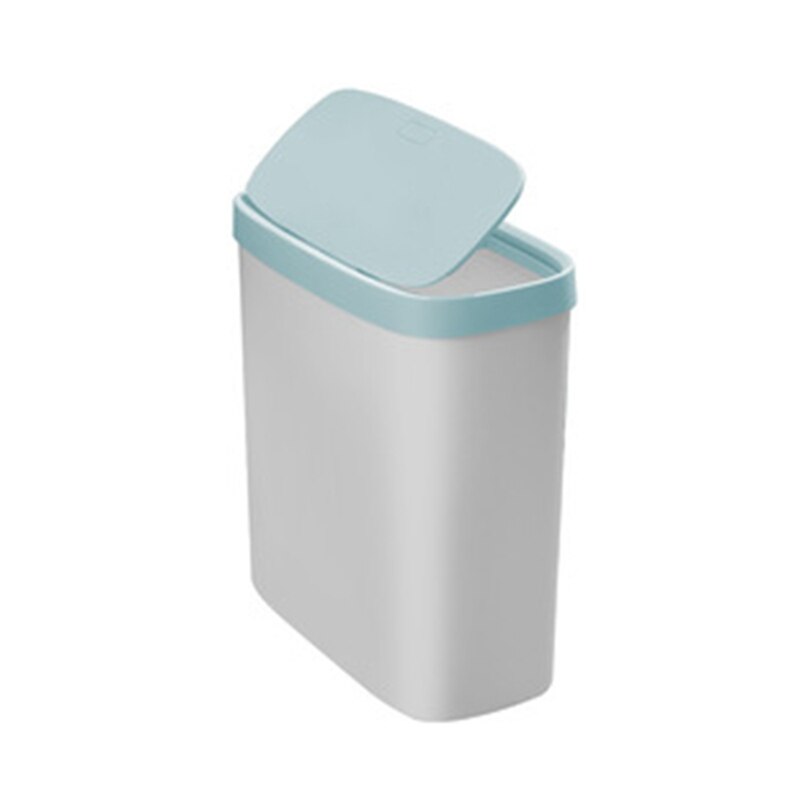 Kitchen Smart Trash Can Bathroom Plastic Trash Can Narrow: Blue