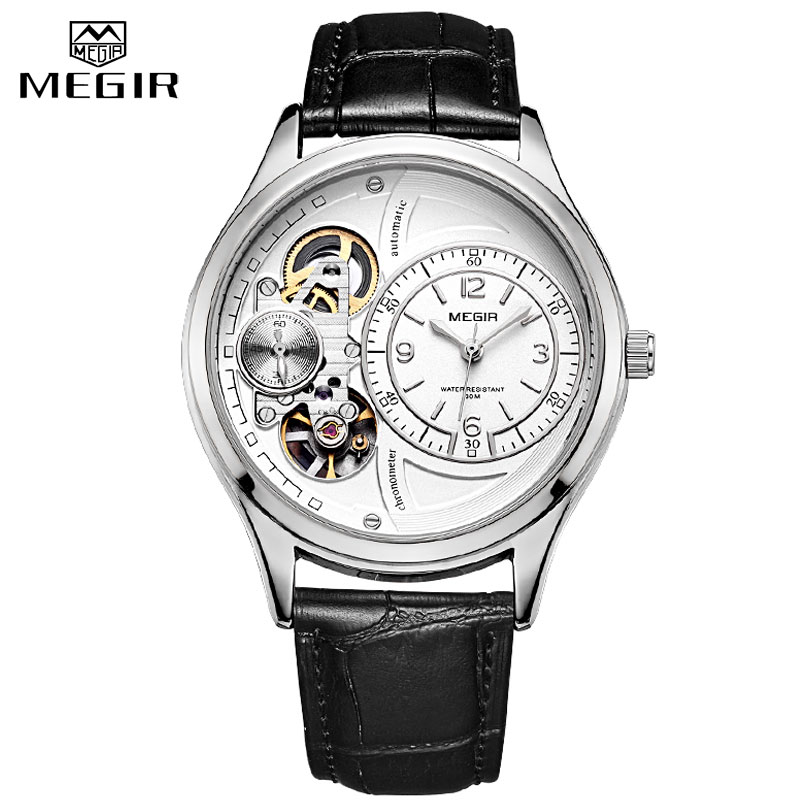 Megir Mannen Analoge Quartz Horloge Luxe Mode Lederen Waterdicht Man Horloge Klok Mannen Erkek Kol Saati Relogio Masculino 2022