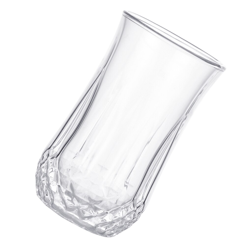 Värmebeständig dubbelväggtransparent glas whisky cocktail ölglas tjock bas hushållsvatten glas kopp för kaffe mjölk te