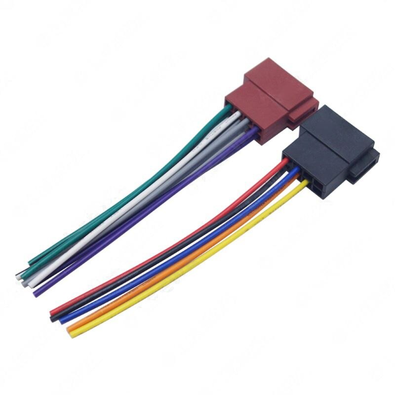 1 par de conectores de conexión ISO hembra estéreo Universal para coche, Cable de cableado, arnés estéreo, línea trasera modificada