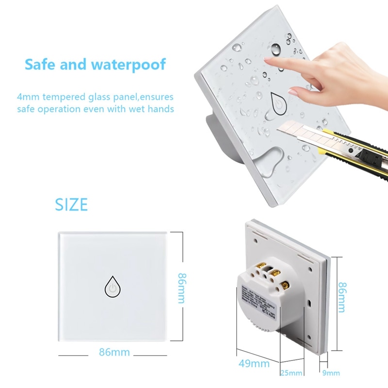 WiFi Smart Boiler Switch Water Heater Smart Life APP Remote Control Home Voice Control Glass Panel
