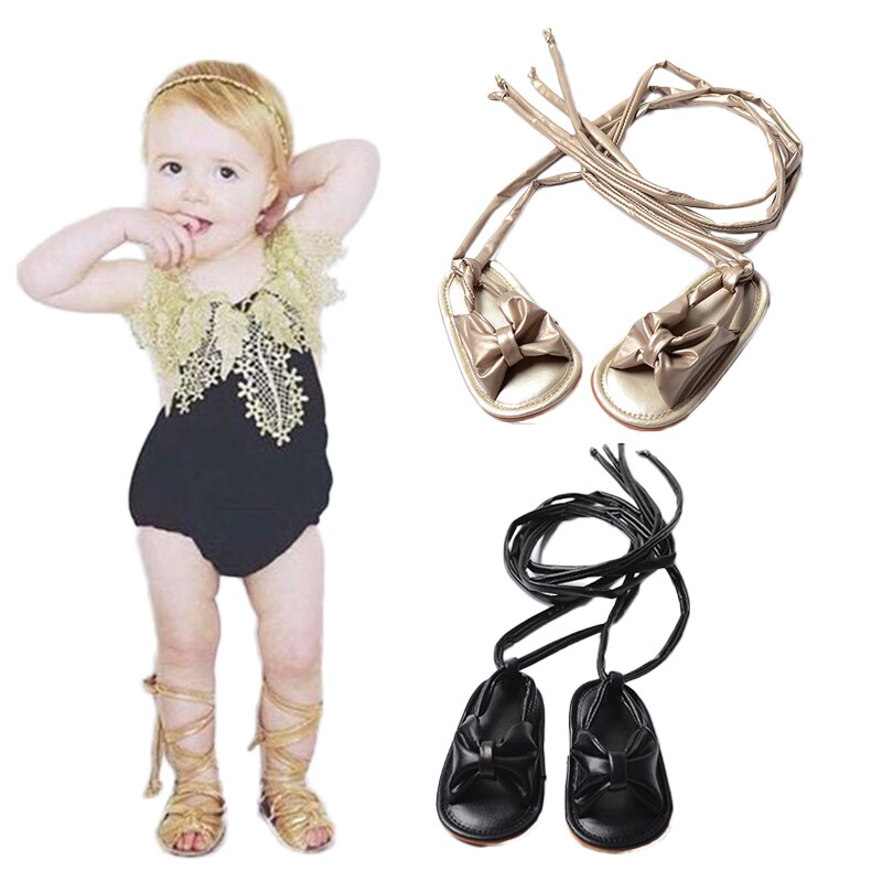 Baby Meisjes Chic Sandalen Lace Up Baby Peuter Romeinse Sandalen Met Strik Bebe Tie String Flats Antislip Schoenen