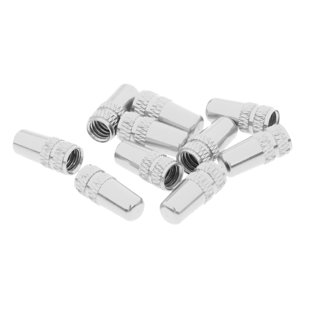 10Pcs Presta/Franse Ventieldopjes Multi-color Aluminium Fiets Ventieldopjes: Silver