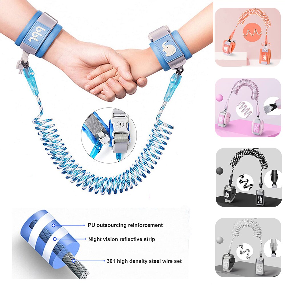 Anti Lost Wrist Link with Magnetic Induction Lock Toddler Wrist Leash for Kids Child Safety Harness Baby Proofing Wristband