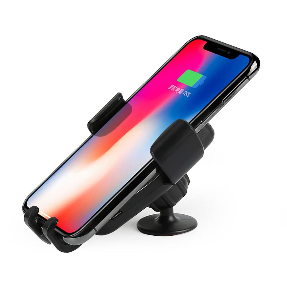 Fast Qi Car Wireless Charger For iPhone XS Max XR X Samsung S10 S9 Intelligent Wireless Charging Phone Car Holder For Xiaomi