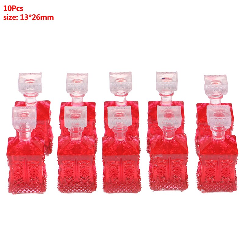 10pcs/set 1:12 Dollhouse Miniature Wine Bottle Whisky Simulation Drinks Model: a3