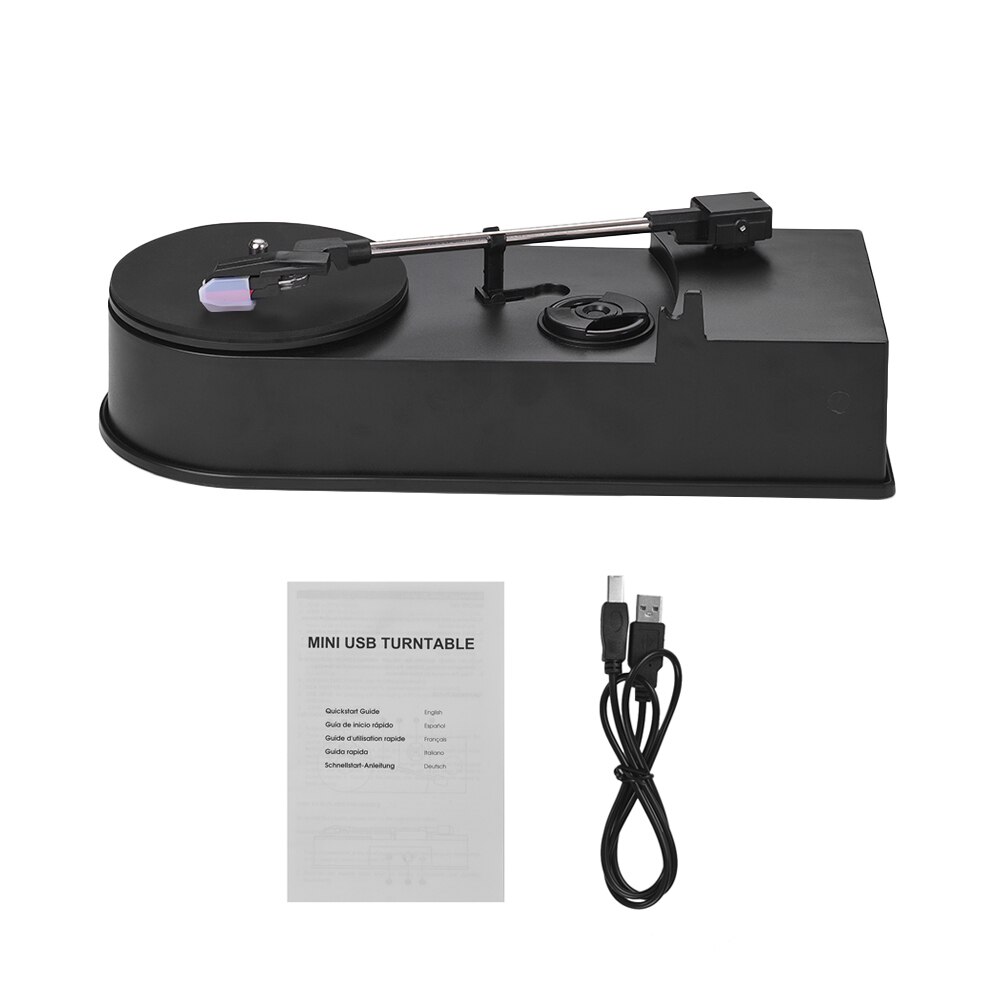 Mini USB Stereo Turntable Vinyl Record Player 2-Speed(33/45 RPM) MP3/ WAV Converter Function with RCA Outputs