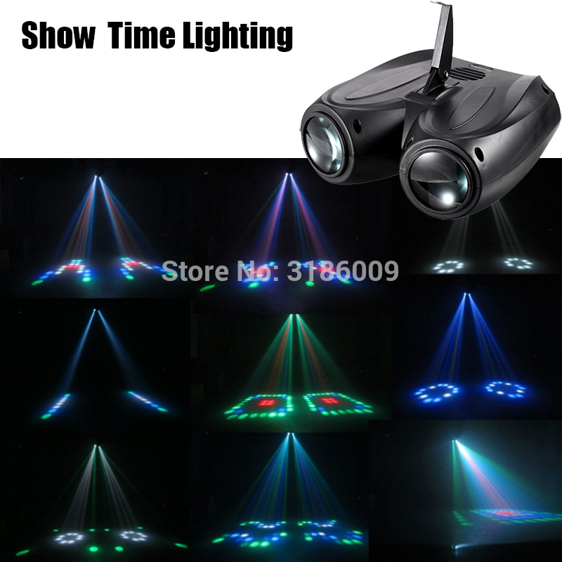SHOW TIME LED double head airship Moon flower light Home entertainment DJ party Disco light Sound work Carton Building block