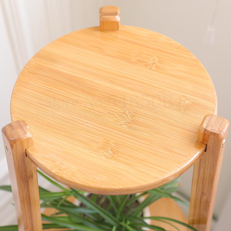 Flower Stand Living Room Interior Multi-layer Flower Stand Bamboo Balcony Floor Flower Pot Stand Garden Flower Shelf
