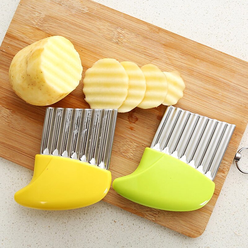 Coupe-frites ondulé en acier inoxydable, outils de cuisine pour légumes