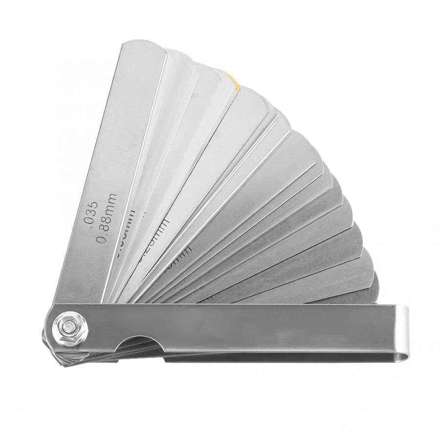 32 blade følermåler i rustfrit stål metrisk imperial 0.04-0.88mm måleværktøj sammenfoldelige følermålere