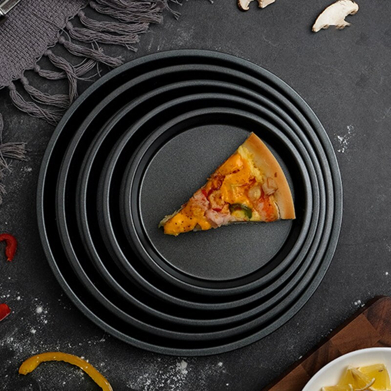Poêle antiadhésive ronde en acier au carbone, de alimentaire, poêle à Pizza, outil de pâte, moule à gâteau, accessoires de cuisine