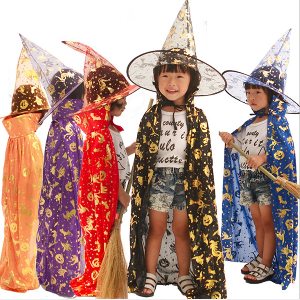 Halloween mantel barnkalas barn cosplay häxa kläder rollspel hatt rolig kväll fest mantel ropa mujer pumpa barn kläder