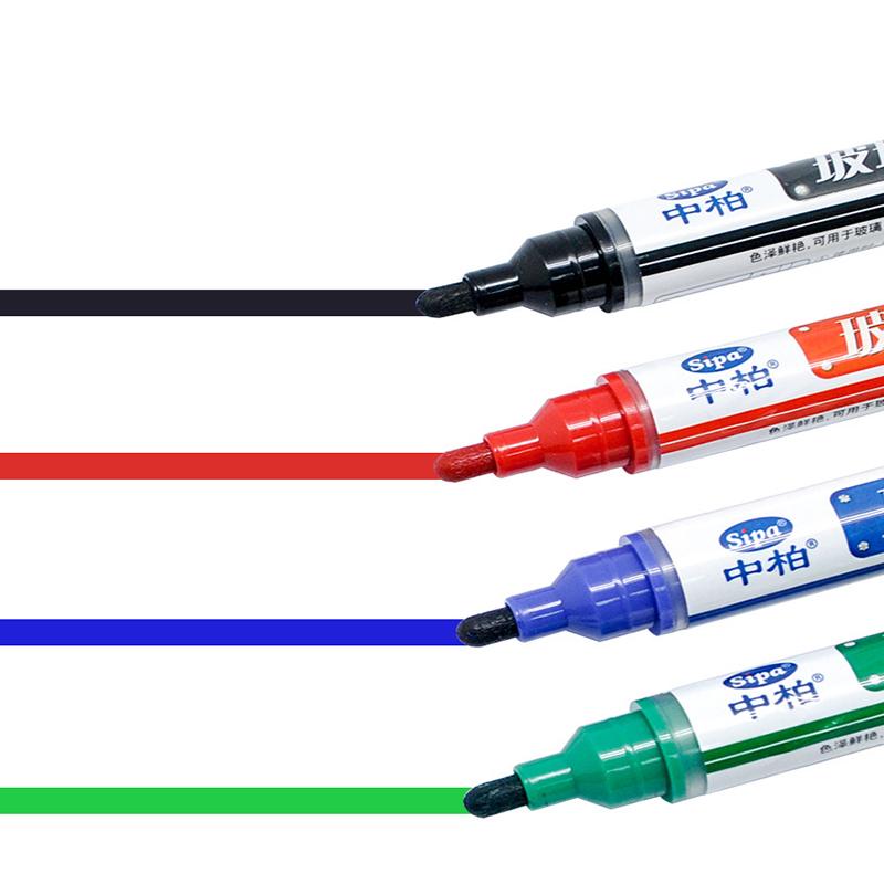 10 Pcs Glas Whiteboard Grote Capaciteit Pennen Waterbasis Uitwisbare Tekening Zwart Board Kantoor Gebruik