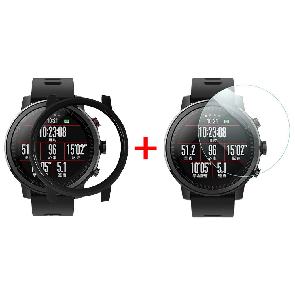 Película protectora completa de cerámica suave para reloj Xiaomi Huami AMAZFIT 2/2S, Protector de pantalla de reloj Stratos, funda de PC, Accesorios inteligentes: A