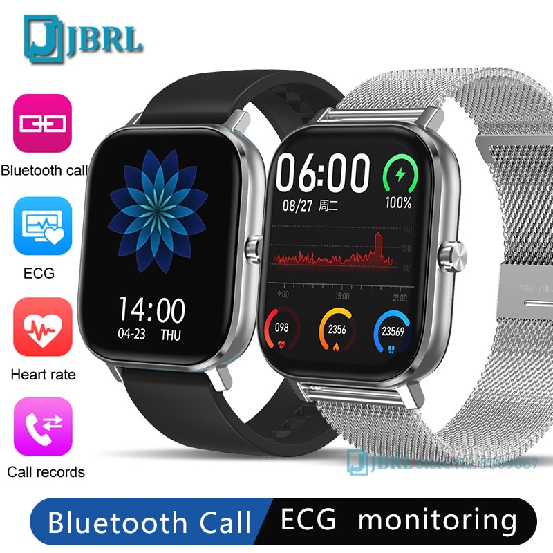 sport ecg firkantet digital klokke menn kvinner bluetooth samtale besvare digital armbåndsur dame stål passe klokker herre android ios