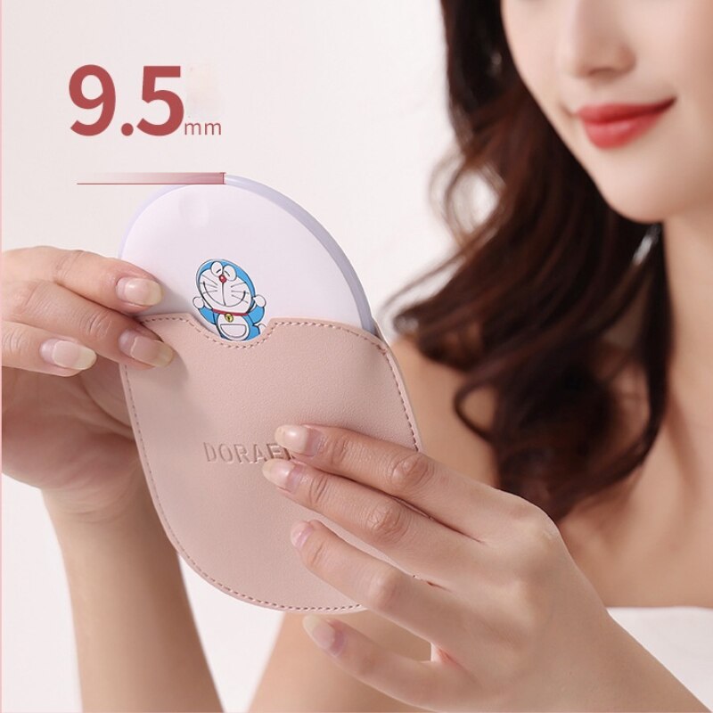 Portable LED Vanity Mirror with Lights Dimmable Brightness Compact Mirror USB Wireless Charging Circular Small Mirror