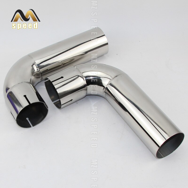 Tube silencieux d&#39;échappement 90 degrés, 54mm 66mm 73mm 76mm, en acier inoxydable 304, matériel de soudage