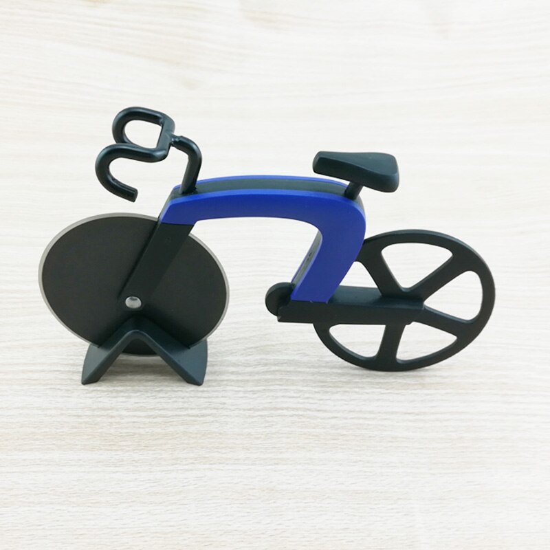 Creatieve Fiets Vorm Roestvrij Staal Pizza Mes Keuken Bakken Tools Bruiloft Decoratie Keuken Accessoires Pizza Gereedschap: Blauw