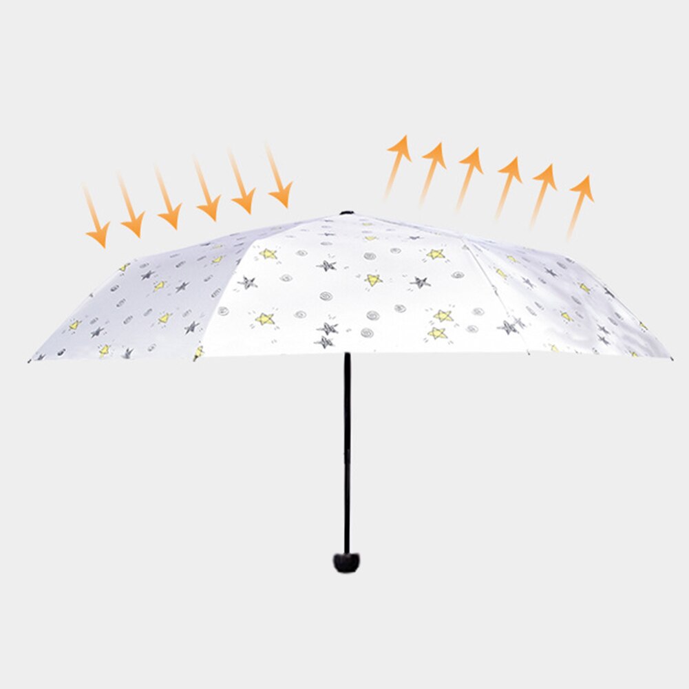 estrellas impresión plegable impermeable a prueba de viento Anti UV Mini sombrilla Parasol