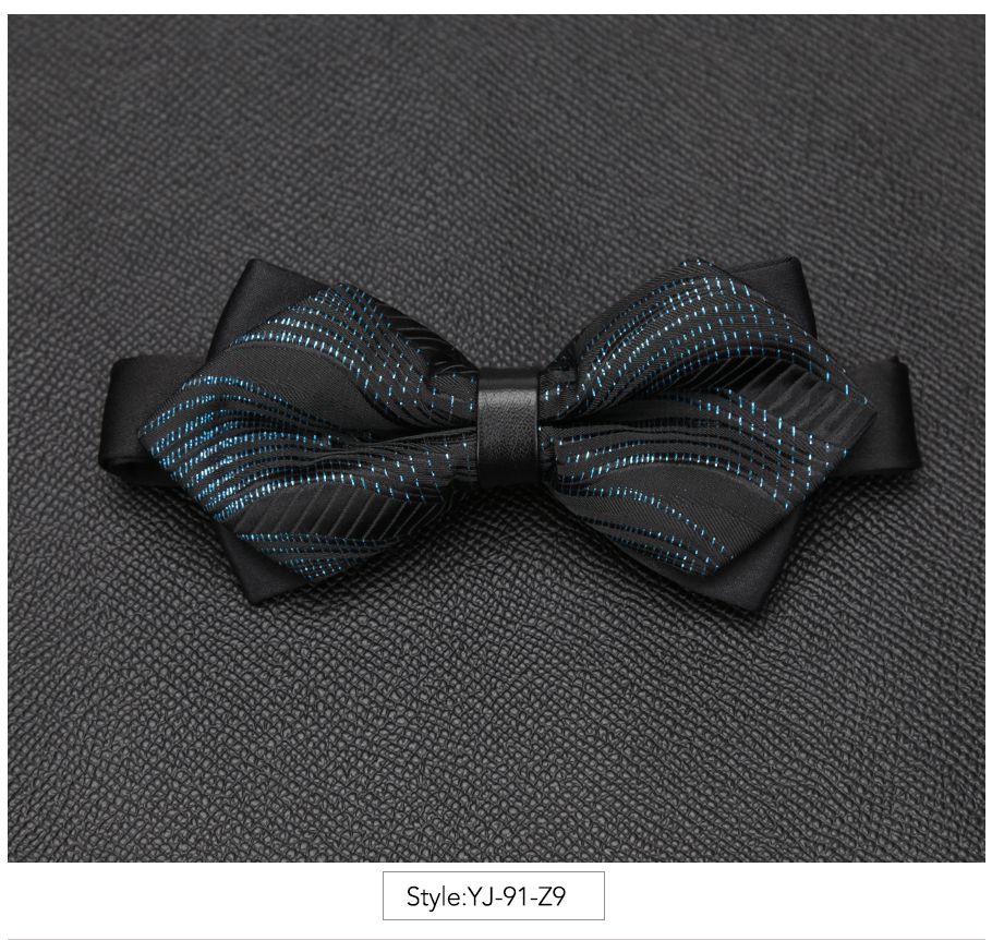 Nœud papillon pour hommes, accessoires luxueux, cravate noire, costume Commercial formel, pour cérémonie de mariage,: YJ-91-Z9