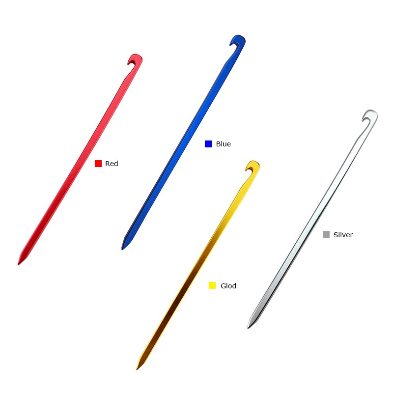 10 pièces/lot de piquets de tente en alliage d'aluminium 16cm piquets de jardin clou de terre hamac robuste Camping pour Guyline auvent flyleaf