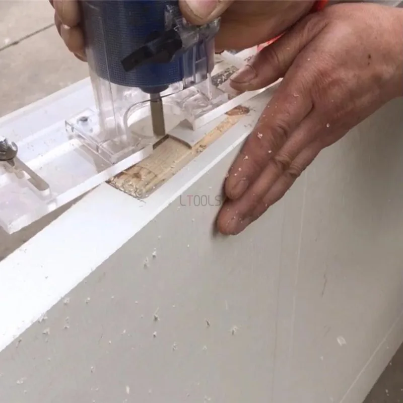 Edge Trimming Machine Hinge Slotting Board Tools Parts,Transparent Edge Trim Machine Base,Thicken With Graduations Router Base