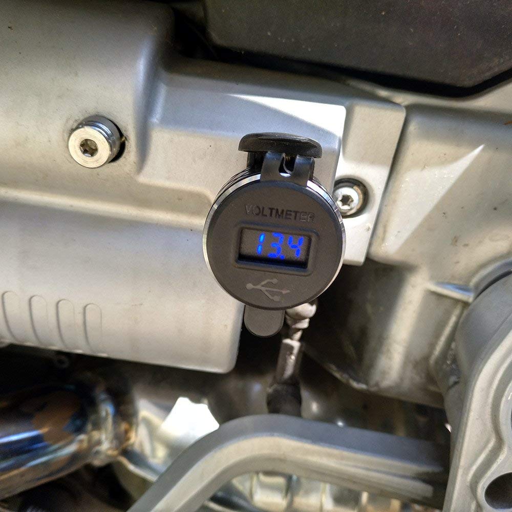 Cargador USB Dual para motocicleta BMW Triumph, Tiger, Ducati, voltímetro, QC3.0 DIN, carga rápida 3,0, color negro, a USB