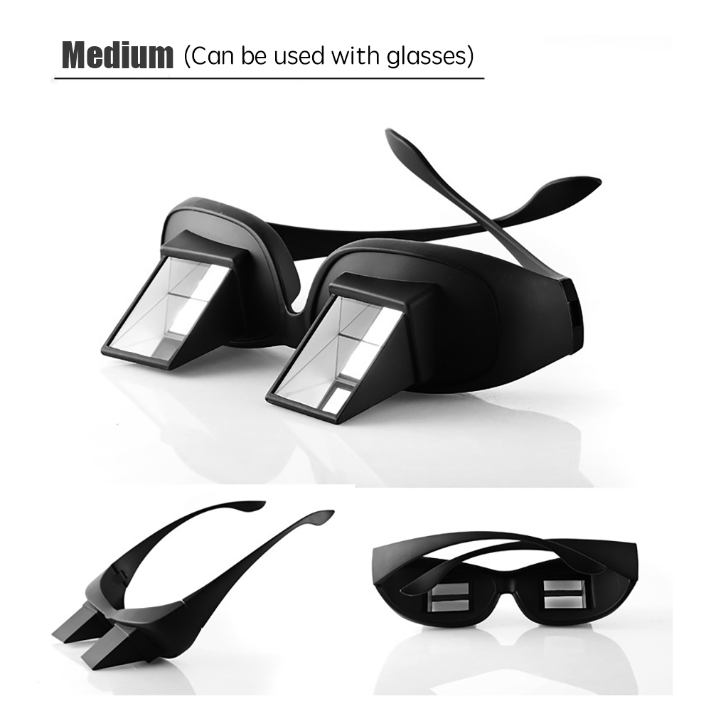 Amazing Lazy Periscope Horizontal Reading Books Sit Glasses On Bed Lie Down View TV Myopia Usable Prism Spectacles: Yellow