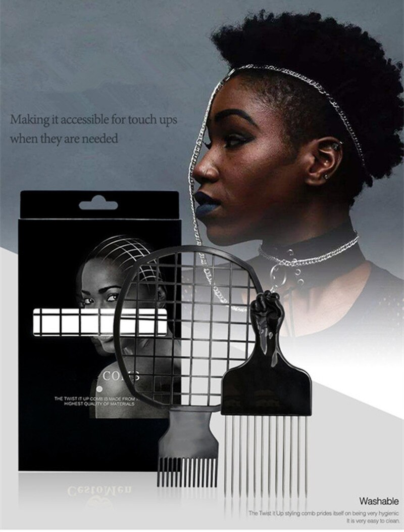 2 In 1 Dirty Braid Comb Afro Twist Hair Comb African Men's Hairdressing Afro Comb Twist Wave Curly Brush Comb
