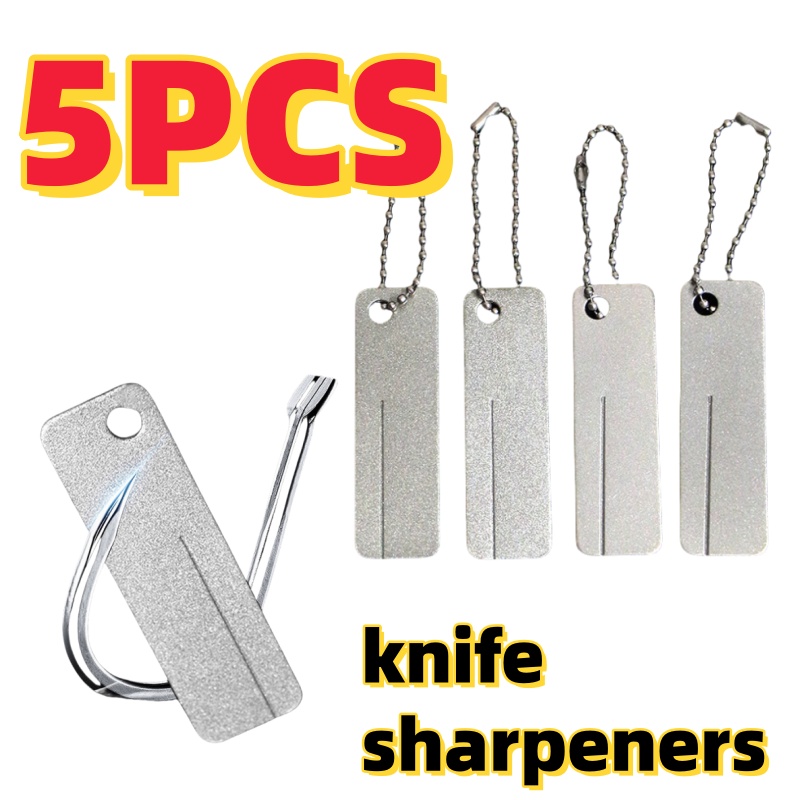 Afilador de cuchillos de piedra de afilar de diamante Mini compacto de doble cara para bolsillo para moler anzuelo para hacer más afilados