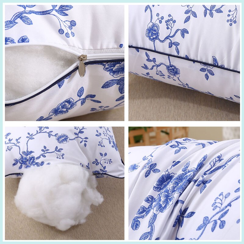 Oreiller en tissu de plumes doux imprimé, oreiller de sommeil Super extensible pour le cou, fournitures standard d'hôtel et de maison