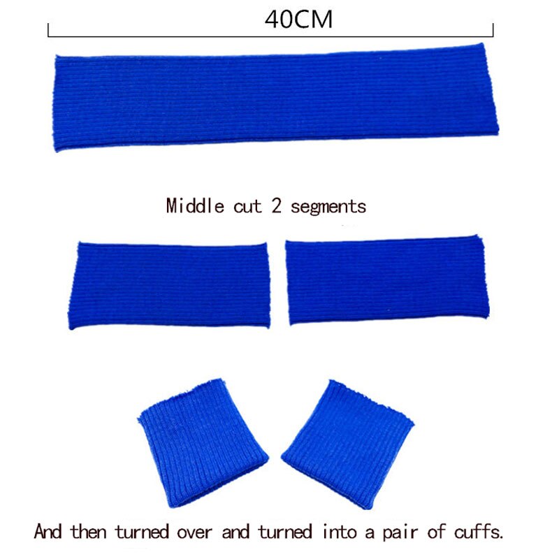 40cm 1PC waWristband Fold Over Elastic Wristband Cuff Pair Jacket Cuffs Trousers Cuff Trim Clothing DIY Sewing Accessories
