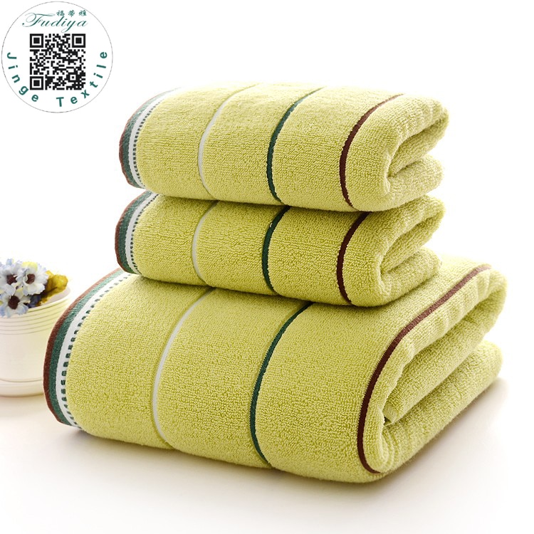 Mode (3 Stks/partij) badhanddoek Set 1*70 Cm * 140 Cm & 2*34 Cm * 74 Cm 100% Katoen badhanddoek Delige Set Gezicht Handdoek 6 Kleuren