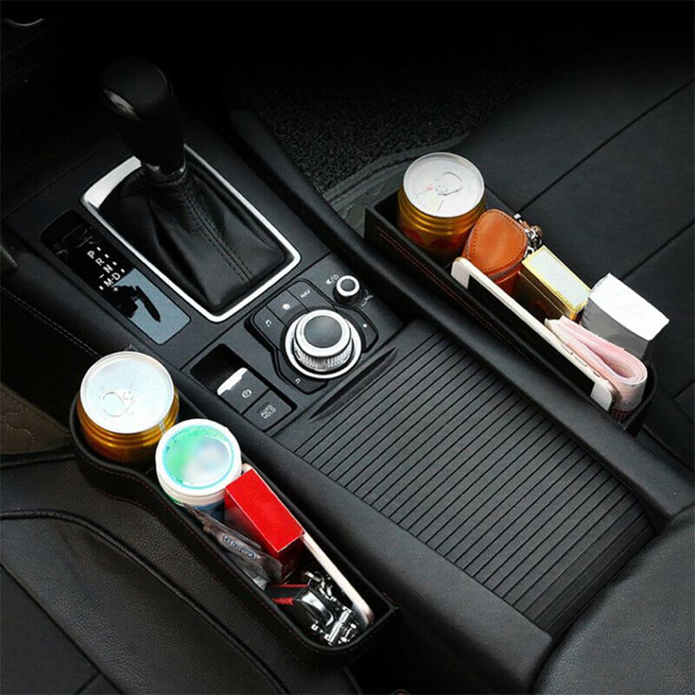 Caja Universal para hueco de asiento de coche, caja para asiento izquierdo/derecho, soporte para botellas de teléfono, caja para coches, accesorios para automóviles, color negro/Beige/marrón