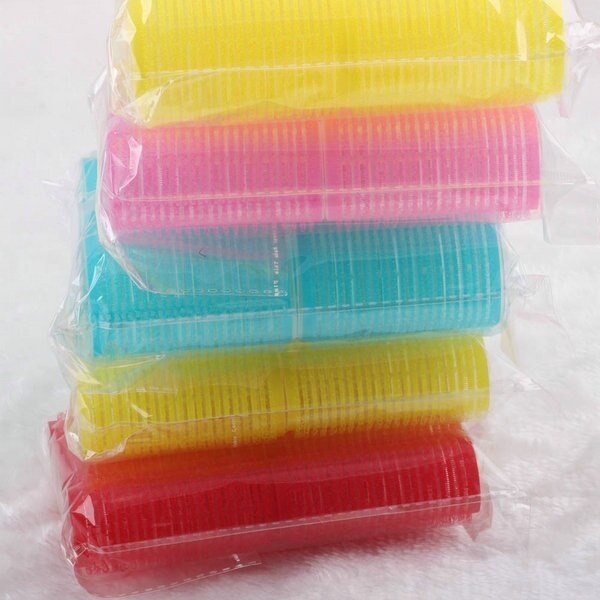 6 stuks/set grote zelfklevende haarrollers, geschikt voor elke maat, willekeurige kleur  c44