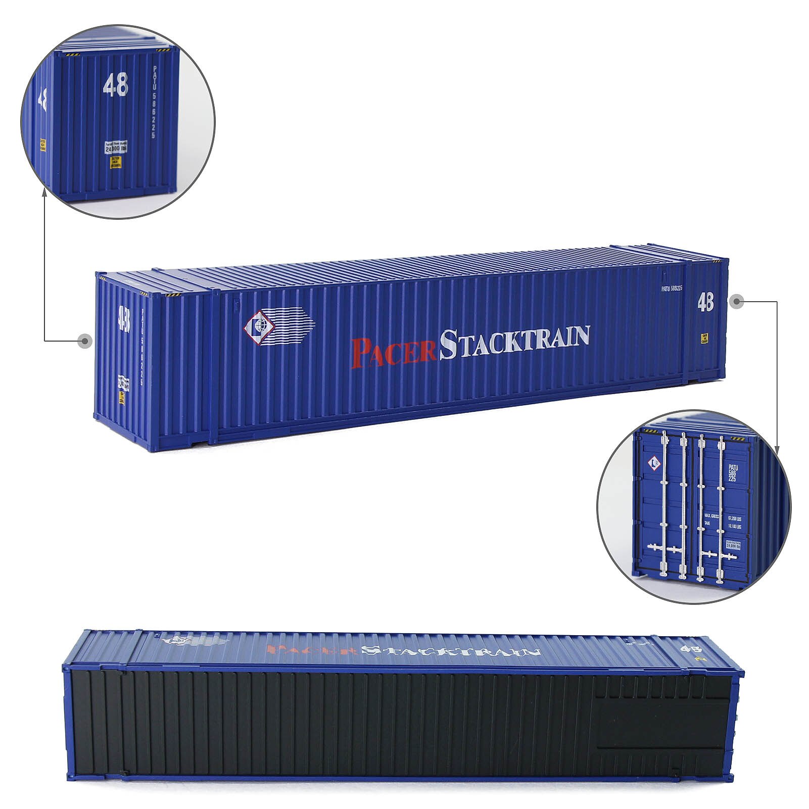 1pc HO Scale 1:87 48ft Container 48ft Containers Freight Car Model Trains Lot C8748 Railway Modeling: Pacer
