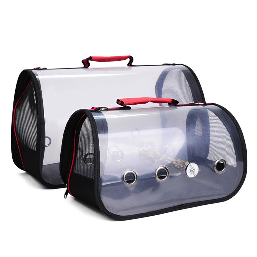 Transparent Breathable Bird Parrot Carrier Travel Bag Cage Handbag with Perch Bird Cages & Nests
