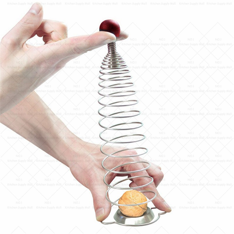 Casse-noix à ressort en acier inoxydable, outils d&#39;ouverture de noix, accessoires de cuisine créatifs, outils portables à usage domestique