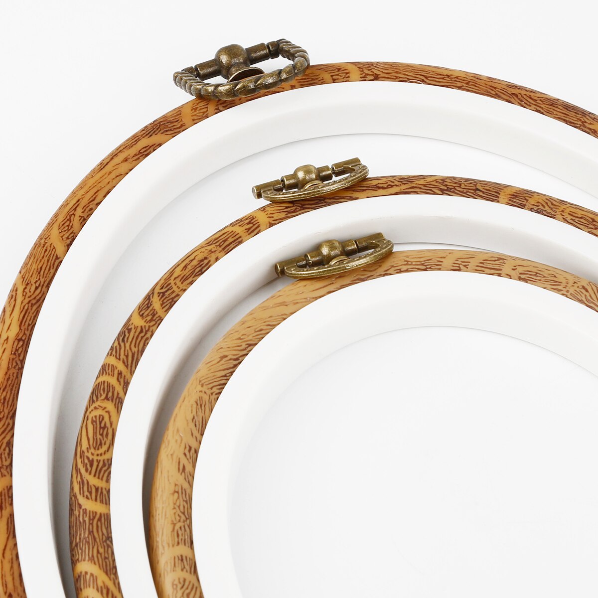 Cadre en bois de bambou pour broderie, cercle rond, boucle pour Machine à point de croix, aiguille à main, bricolage, outils de couture