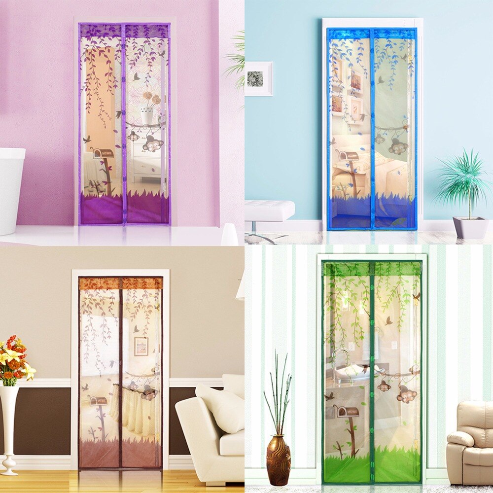 4 couleurs magnétique maille écran porte moustiquaire rideau protéger des insectes 90*210cm/100*210cm directe