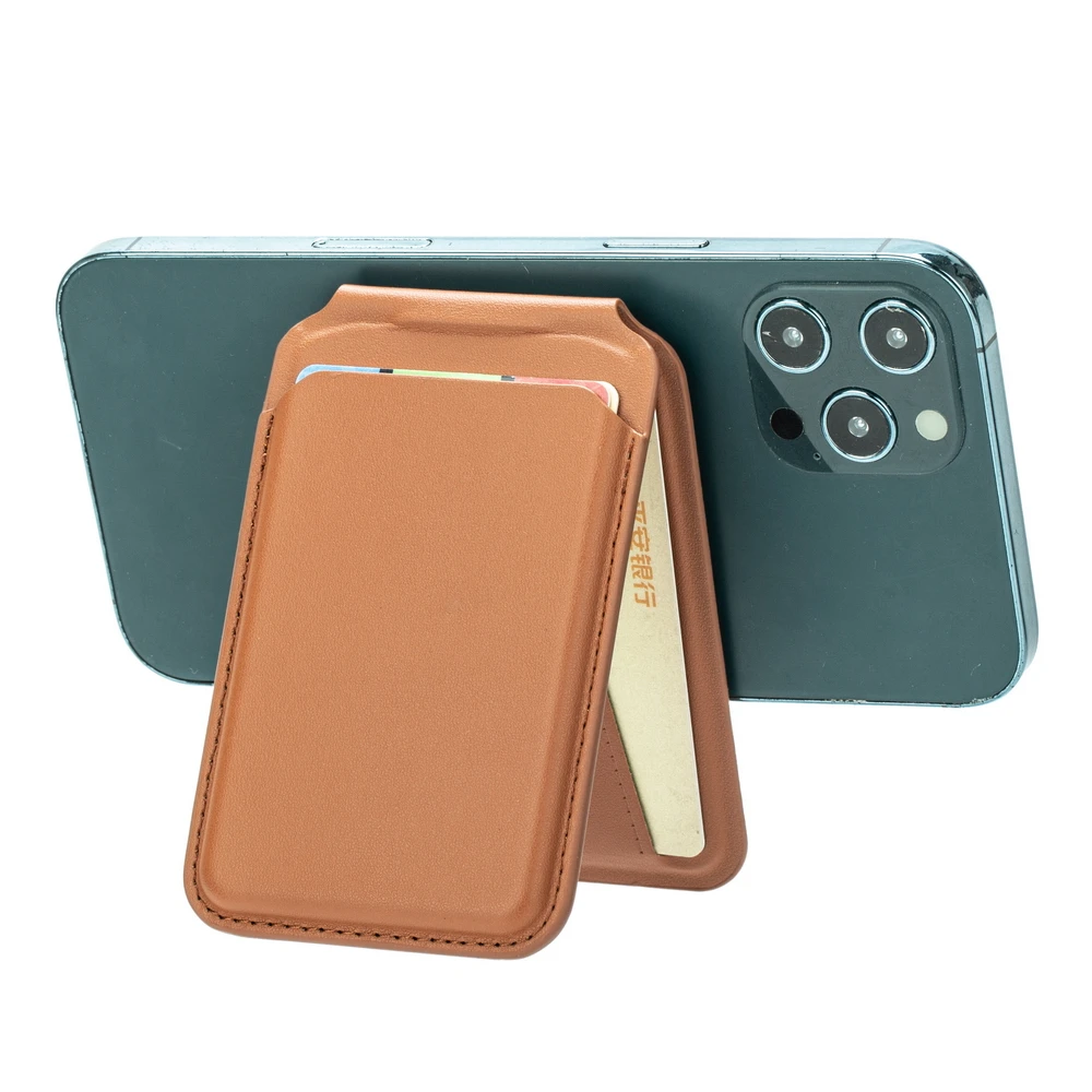 Magnetischer, zusammenklappbarer Brieftaschen-Kartenhalter, Leder-Telefonständer für Magsafe IPhone 14 13 15 Profi Max 16, Macsafe-Unterstützung, Telefonhalterung