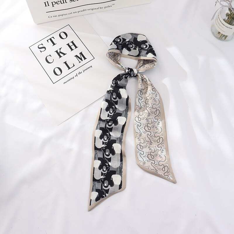 100Cm * 7Cm Zomer Lange Mode Vrouwelijke Kleine Sjaal Sjaals Vrouwelijke Bloemen Haar Lint Haarband Vrouwen Skinny Sjaal vrouwen: 6