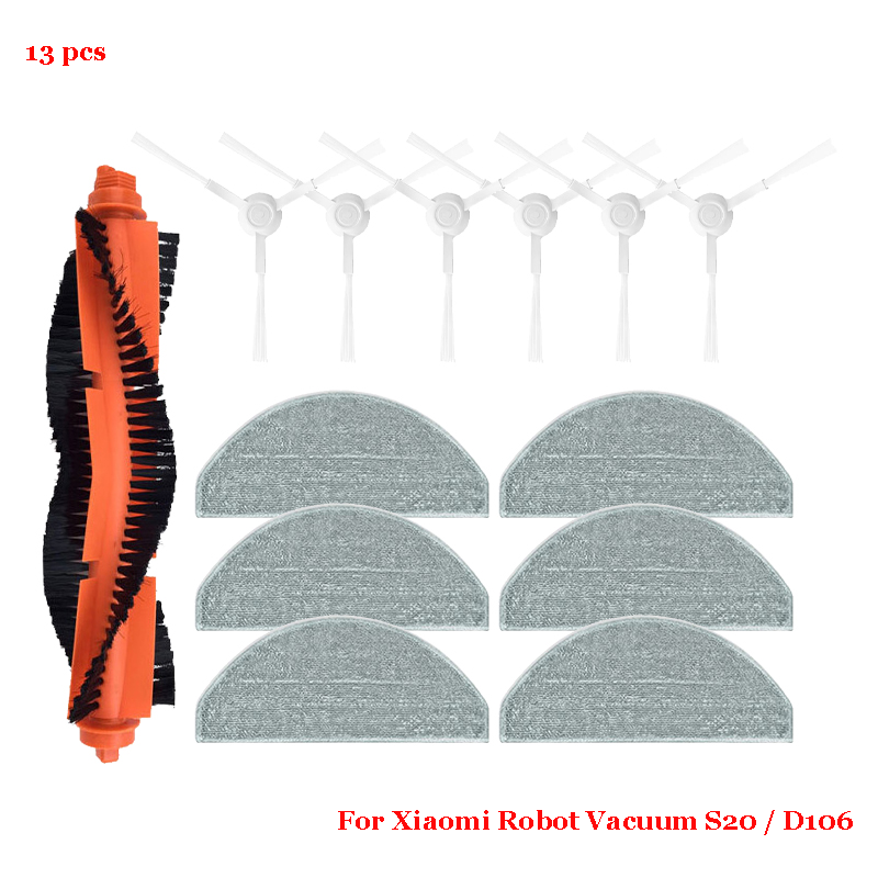 For Xiaomi S20 / D106 Cleaner Robot Vacuum Cleaner Replacement Parts Main Side Brush Cover HEPA Filter Mop Parts Accessories: plum