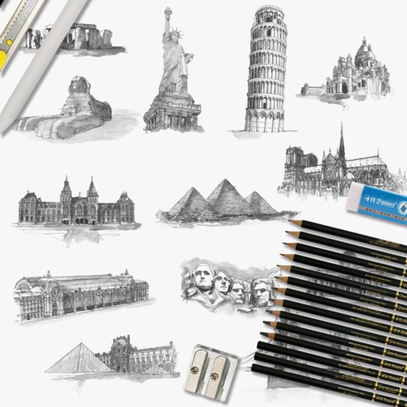 Drawing Set Pencil Pencil plastic rubber cutter drawing tool practical set