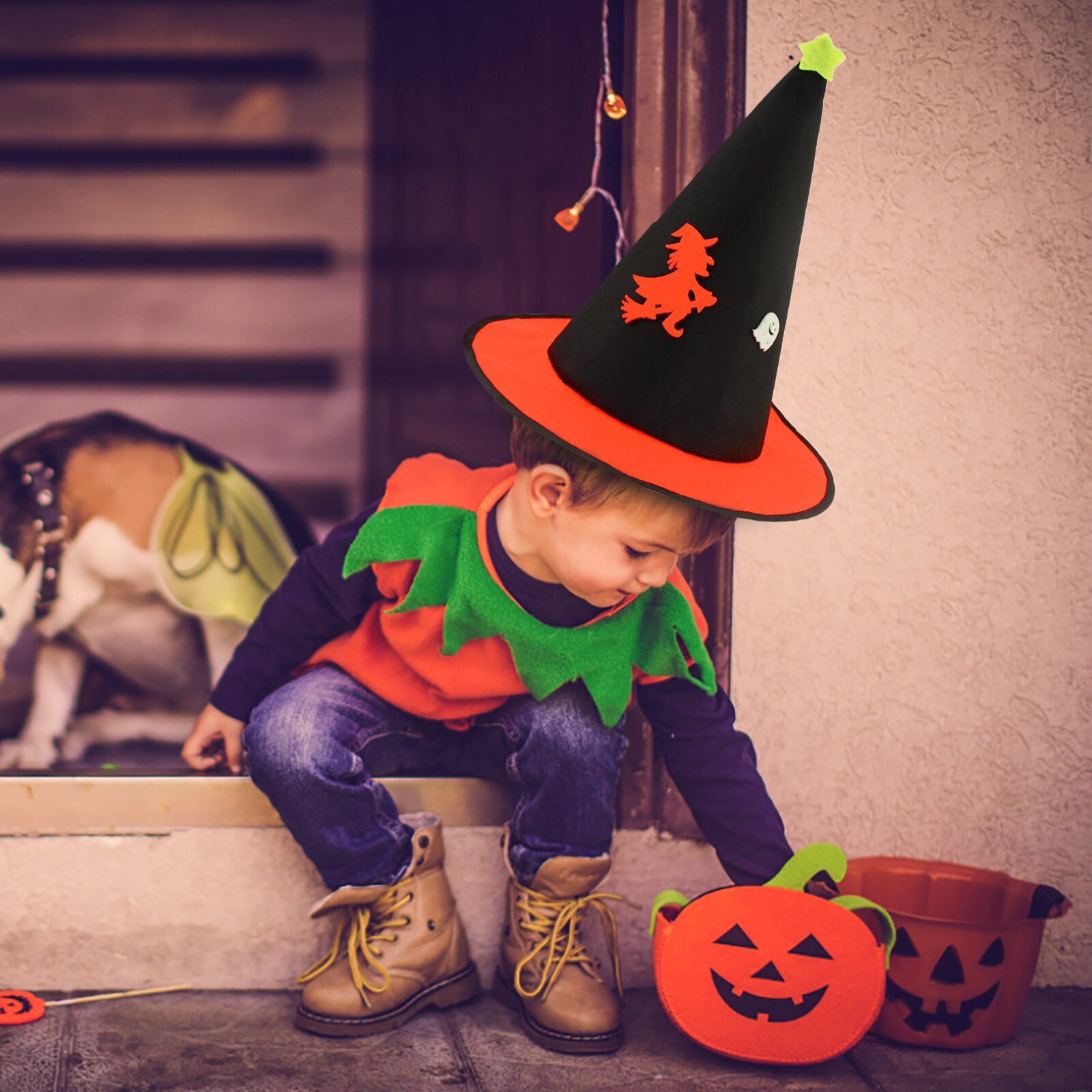 Black Witch Hats Wizard Top Hat Party Cap Cosplay Fancy Dress Halloween Masquerade birthday Head Wear