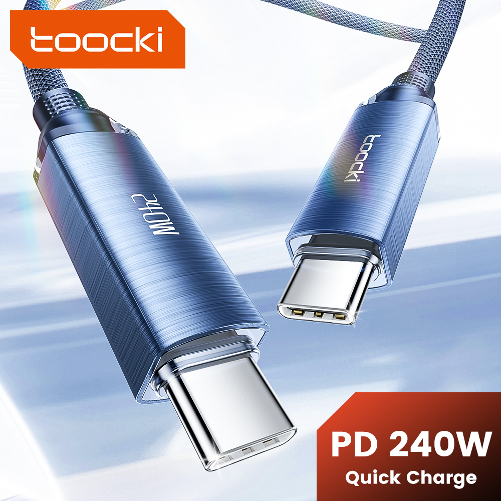 Toocki-Câble de charge super rapide USB C vers type C PD 240, chargeur pour TV PC Macbook, fil tressé pour Samsung iPhone 15, 3.1 W
